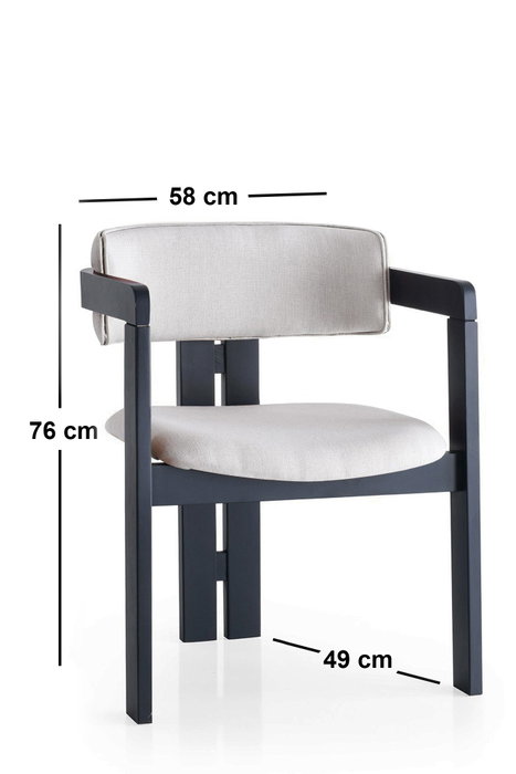 Hanah Home Silla CO-045 Crema y Negro
